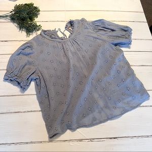 Free People Letters To Juliet Blue Lace Blouse Top